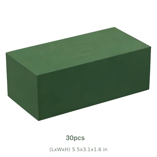 30 Pcs Floral Foam Blocks, 9.1 x 4.3 x 3.1 in Wet & Dry Floral Foam, Flower Mud Block Set for Fresh and Artificial Flower Arrangements, for Weddings, Birthdays