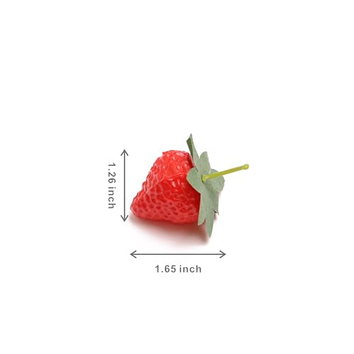 50PCS Simulation Fruit Strawberry Realistic Fake Fruit Strawberry Used for Home Kitchen Party Decoration Photography Props Fruit Basket Decoration Christmas Thanksgiving Gift - color: Strawberry