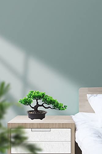 Artificial Bonsai Tree Fake Plant Decoration Potted Tree Faux House Plants Small Japanese Pine Bonsai Plant for Indoor Home Decoration Office Hotel Windowsill Desktop Display Zen Decor Trees