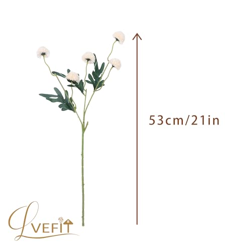 LVEFIT 10 Pcs Champagne Kiku Flower Fake Mums Long Stem Flowers,Faux Kiku Flower Bulk,Silk Flowers Mini Chrysanthemum Floral Arrangements,Artificial Flowers Chrysanth Mini Fake Flower - color: Champagne