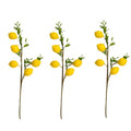 3 Pcs Artificial Lemon Decor 19" Fake Lemons Branch Beautiful Yellow Lemon Branches Decoration for Home Holiday Farmhouse Table Centerpiece and Home Decoration