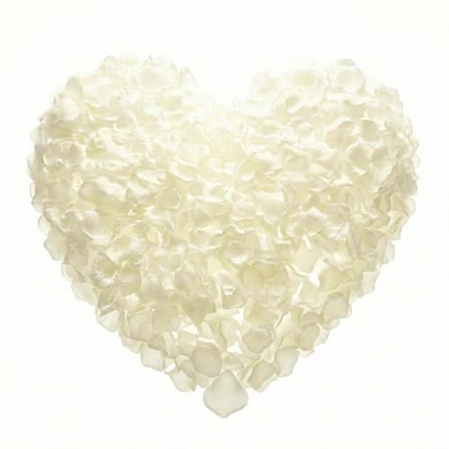 Pyrrhiax 1000Pieces Rose Petals, Artificial Flower Petals Fake Rose Petals for Romantic Night,Wedding,Proposal Anniversary Flower Decorations (Milky White) - color: Milky White, size: 1000pcs