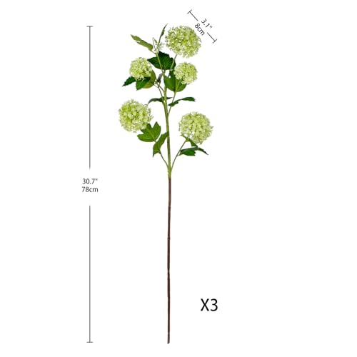 Faux Hydrangea Flowers 31" Light Green Artificial Hydrangea Spray with 5 Flower Heads, 3 Per Bag.Faux Hydrangeas Plastic Flowers Fake Hydrangeas for Indoor Outdoor Wedding Table Centerpieces Decor - color: Light Green #98
