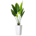 4.65 FT Artificial Large-leaved Banana Tree in Pot, Decorative Evergreen Tropical Areca Palm Plant, Fake Traveler's Banana Tree Tree, Indoor House Plants for Living Room Porch Entryway Office - size: 4ft 8in
