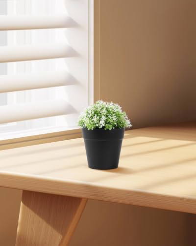 Fake Faux Gypsophila Artificial Plant – Small Faux Eucalyptus for Desk, Bathroom, Shelf, or Home Decor, Realistic Greenery for Farmhouse, Office & Kitchen Decoration PA-014 - size: PA-014