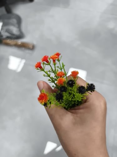 RAINFLOW Babys Breath Artificial Flowers Bulk - 100PCS Babys Breath Artificial Flowers, Mini Flower for Halloween Gothic Decor, Scrapbook Supplies, Garland Accents Bouquet Accessories(Black Orange) - color: Black Orange, size: 100 PCS