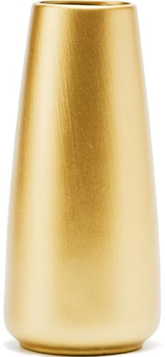 Light Gold Vase - 10" Gold Ceramic Flower vase for Home/Table/Accent Decor, Minimalist Modern Vases Ceramic for Centerpieces, Room Decor, Living Room, Bedroom or Gift - color: Light Gold, size: Super Big