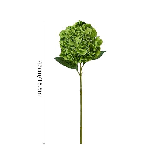 8pcs Fake Flowers Silk Hydrangea Artificial Flowers Bouquets Faux Hydrangea Stems for Home Table Centerpieces Wedding Party Decoration - color: Green