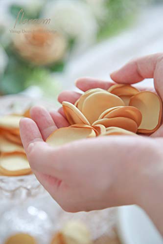Floroom 300pcs Rose Petals Gold Faux Silk Flower Petals for Wedding Flower Girl Basket Aisle Scatter Dinner Table Centerpieces Party Confetti Bridal Shower Romantic Night Decoration - color: Gold, size: 300pcs