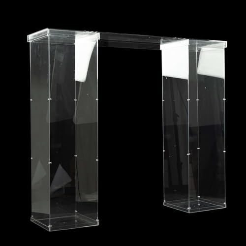 Efavormart 46"x12" Clear Plexiglass Connector Plate for Rectangular Pillar Pedestal Stands, 4mm Thick Acrylic Table Top Bridge with Protective Film - size: 45.5'' Clear