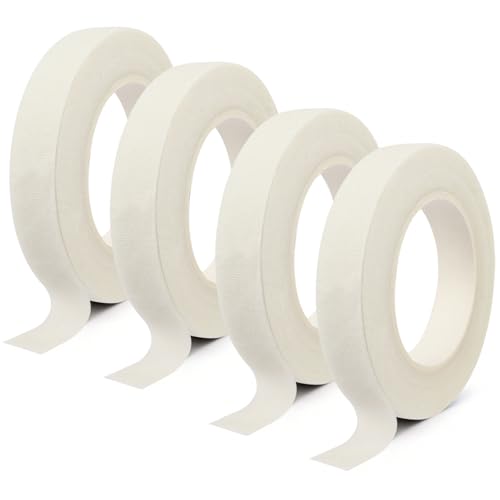 DOMMARE 4Pcs Floral Tape White Flower Tape, 1/2 Inch Flower Wrapping Tape, Floral Bouquet Supplies for Bouquet, Wedding Bouquet, Floral Arranging Flowers Stem Wrapping, Wreath, Garden Decor, 32 Yard - color: 4Pcs White, style: Normal & Non-sticky