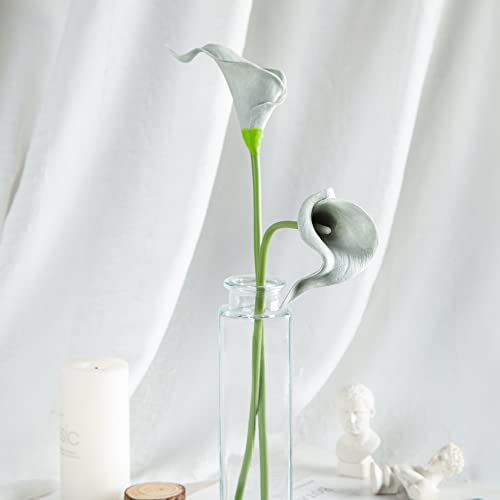 DuHouse 20Pcs Artificial Calla Lily Flower Real Touch Latex Flowers for DIY Wedding Bouquet Party Home Decor (Grey) - color: Grey, size: 20pcs