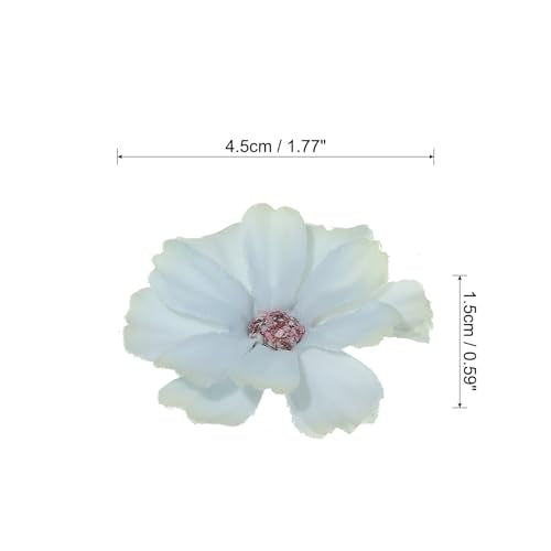 PATIKIL Fake Flower Heads for Crafts, 30 Pcs Faux Flower Bulk Mini Artificial Silk Flowers Embellishments Cherry Blossom for Wreath Wedding Party Decoration, Light Blue - color: Light Blue