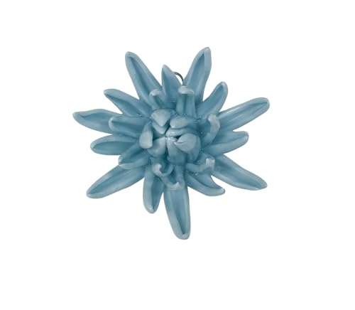 Ceramic Flower Wall Art, Artificial Flower Wall Sculpture，Handcrafted 3D Hanging Porcelain Flowers ,3D Wall Hanging Decor ,Porcelain Flower Wall Décor for Home，Hallway，Kitchen，Office (Blue,Chrysanthemum, 2.76") - color: Blue,Chrysanthemum, size: 2.76"