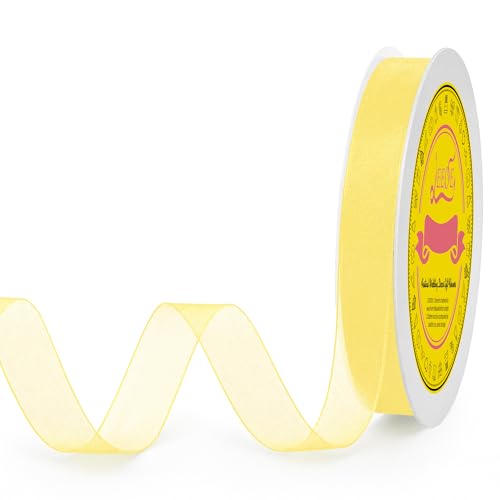 Ivory Organza Ribbon 5/8 inch x 100 Yards Sheer Chiffon Ribbon for Gift Wrapping Wedding Invitations Party Decoration Bridal Bouquets Crafts - color: Ivory, size: 5/8" X 100 Yards