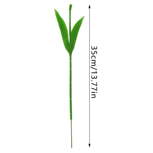 yyangz 20PCS Tulip Stem and Leaves One Piece Branch Simulation Tulip Stem and Leaves Simulation Flower Tulip Stem and Leaves for Wedding Flower Arrangement Boutonniere Gift Packaging Decoration