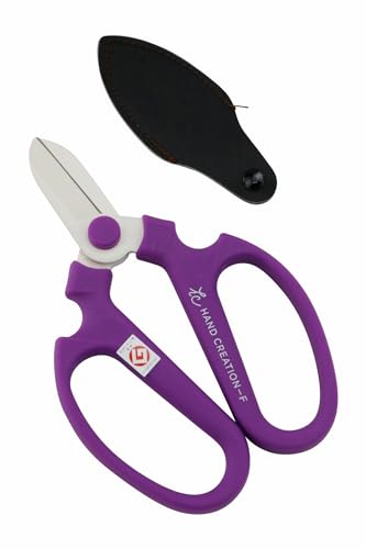 Japanese Floral Scissors - SAKAGEN Hand Creation, Professional Ultra Sharp Flower Shears for Floral Design, Ikebana & Gardening, Made in Japan, F-170 (Royal Purple) - color: Royal Purple
