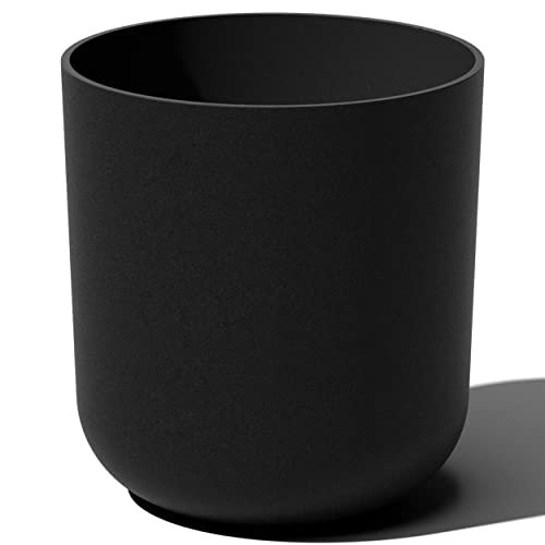 Veradek Round Black Plastic Planter Pots for Indoor/Outdoor Garden Use, with Drainage Holes, Suitable for Small to Large Succulent Plants, Flowers, Modern Interior Plants - color: Black, size: 20 inches