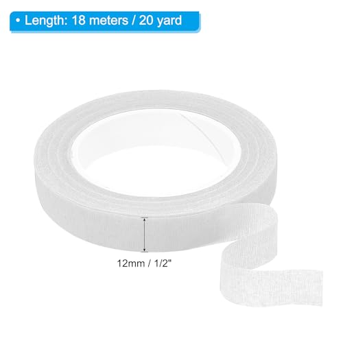 PATIKIL Floral Tape 1/2" x 30 Yard / 12mm x 30m, 2 Pack Flower Wrap Adhesive Tape for Bouquet Stem Wrapping, White - color: White