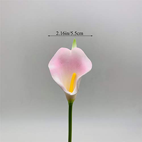 Crafjie 22pcs 13.4 Inch Pink Lataex Real Touch Artificial Calla Lily Flowers, for Home Decor for Spring Flowers, Home Kitchen, Wedding Decorations, and centerpieces. - color: Pink