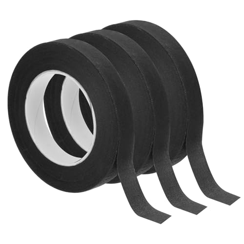 PATIKIL Floral Tape 1/2" x 30 Yard, 3 Pack Flower Wrap Adhesive Tape for Bouquet Stem Wrapping, Black - color: Black