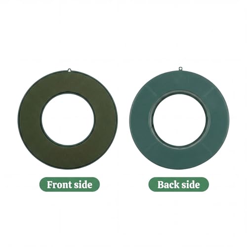 3 PCS 8 Inch Round Green Flower Foam Ring for Wedding, Birthdays, Party Decoration | High-density Material, Quickly Absorb Water, Long-lasting Moisturization, Easy Cutting, Plastic Base