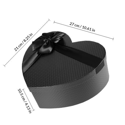 Cabilock Large Black Heart Shaped Box with Lid Luxury Flower Boxes for Arrangements Empty Heart Present Box for Proposals, Weddings Valentine's Day & Mother's Day 10.6" Premium Cardboard Presenta