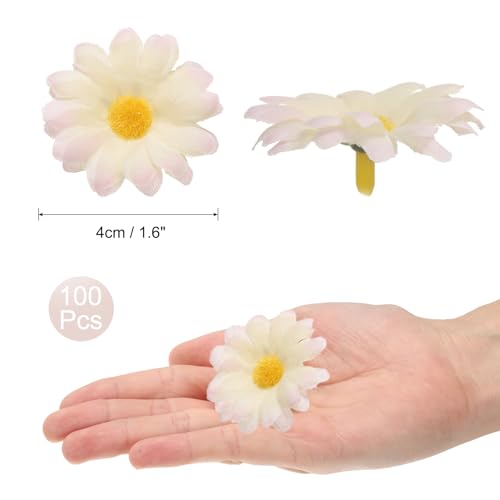 uxcell 100pcs Artificial Daisies Flower Heads,1.6" Silk Fake Daisies Heads Mini Daisies Artificial Flowers Bulk for DIY Wedding Bouquets Centerpieces Party Home Decorations, Pink/Yellow - color: Pink/Yellow