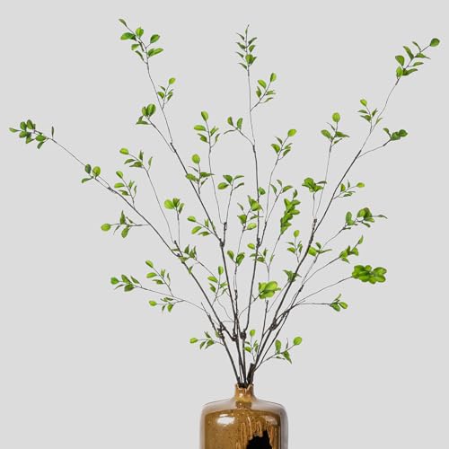 Artificial Ficus Branches 4PCS Artificial Eucalyptus Stems Fake Ficus Branches Faux Plants Greenery Leaves Filler Vase for Home Decor Green Twig Leaf Office Wedding Decoration 35.4" Green - color: 35.4"green 4pcs