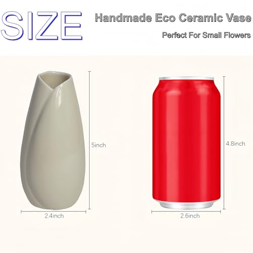 Simple Vase for Flowers Plants, Small Cute Flower Vase for Modern Table Shelf Home Decor Wedding Boho Decor, Farmhouse (6pc-HBP-White) - color: 6pc-hbp-white