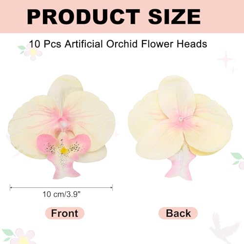 uxcell 10 Pcs Artificial Orchid Flower Heads, Fake Butterfly Orchid Heads Bulk Artificial Flowers for DIY Wedding Bouquets Centerpieces Party Home Decorations, Light Yellow - color: Light Yellow