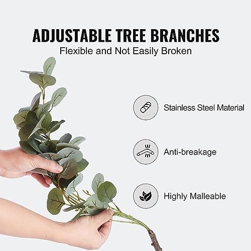 VEVOR Artificial Eucalyptus Tree, 6 FT Faux Plant, Secure PE Material & Anti-Tip Tilt Protection Low-Maintenance Plant, Lifelike Green Fake Potted Tree for Home Office Christmas Decor Indoor Outdoor - color: Eucalyptus Tree, size: 6ft