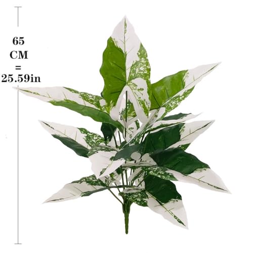 Aglaonema Plant with Variegated Green and Red Leaves, Fake Tree Leaf Simulation Flower Bonsai for Party Decoration Artificial Plants Floor Home Room Decor Ornament (White No Flowerpot, 60cm) - color: White No Flowerpot, size: 60cm
