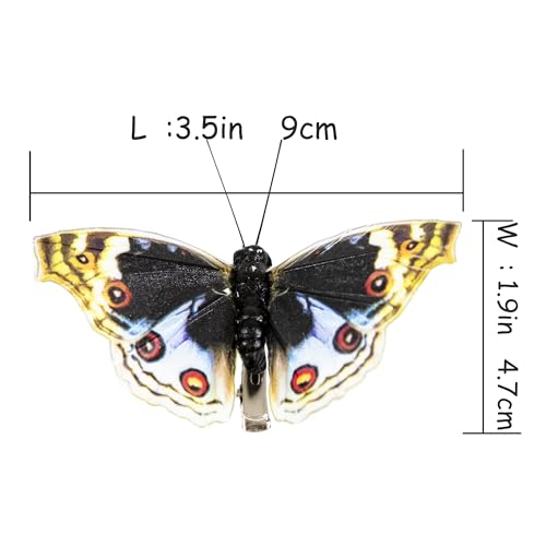 Cartanfill- Artificial Feather Simulation Butterfly Party Decoration Set, a Set of 12 Pieces with Wire, Used for Home Decoration in 12 Colors(B) - color: A Wire