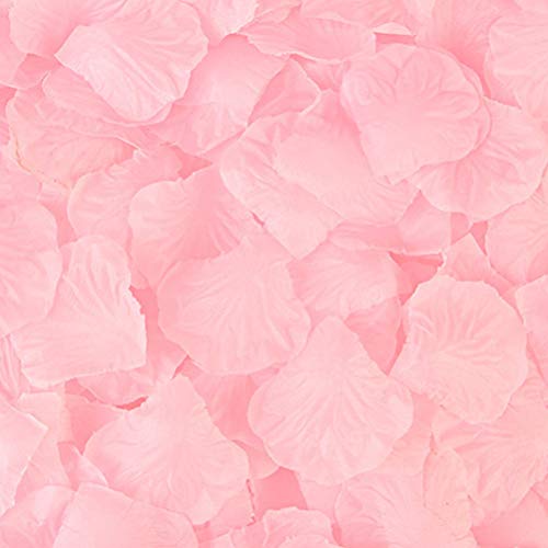 LZXD 1000 Pieces Light Pink Artificial Silk Rose Petals Flower Decoration Wedding Party Color Light Pink - color: Light Pink