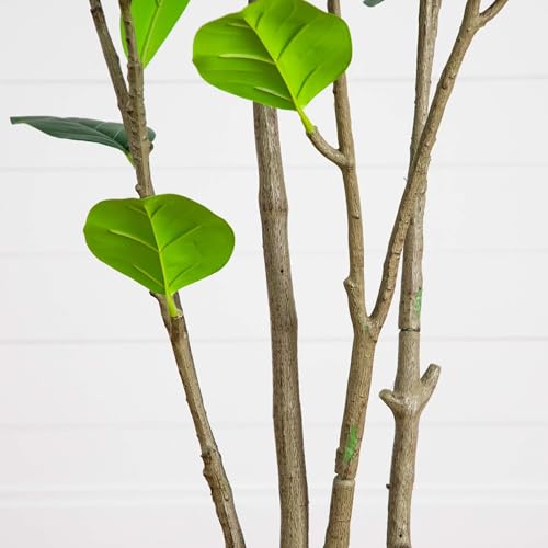 Nearly Natural 7ft Artificial Minimalist Audrey Ficus Tree - Indoor Fake Tree for Home Decor - Realistic Greenery