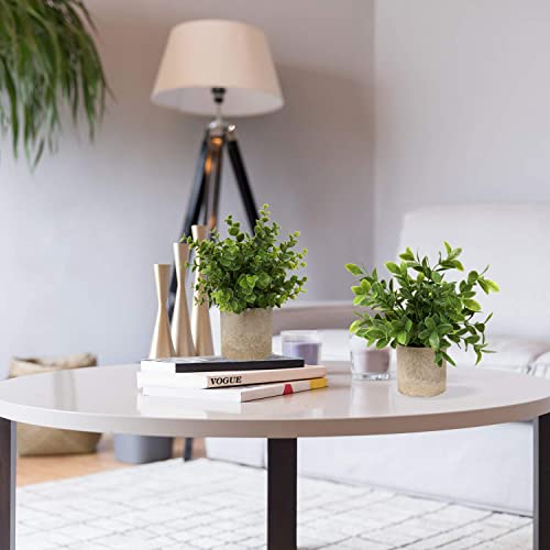 Briful Artificial Potted Plants Set of 2 Small Faux Plant Eucalyptus Mini Fake Plant Decor for Home Table Office Room Desk Bathroom Shelf Kitchen Rustic Farmhouse Mantel Decoration - color: 1-green