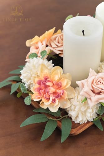TINGE TIME Artificial Flowers Combo Box Set, Blush Gradient Color Fake Flower Leaf with Stems for DIY Wedding Bouquets Table Centerpieces Baby Shower Home Party Floral Arrangements Decorations - color: Blush