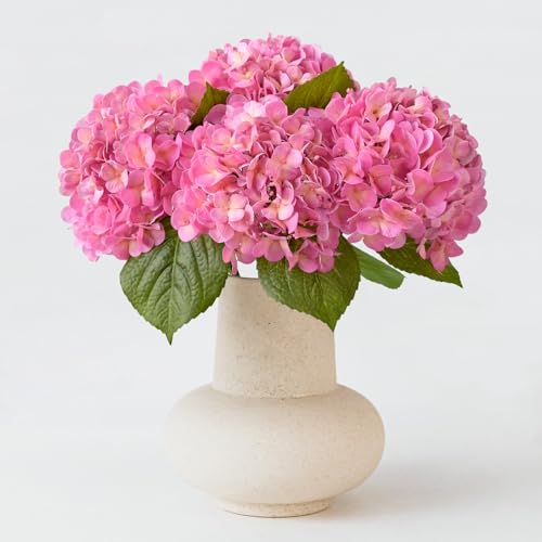 ZYTUYO 4PCS 20'' Bright Pink Real Touch Hydrangeas Latex Artificial Flowers for Baby Shower Birtiyday Wedding Pink Partry Flower Arrangeament Home Living Room Table Centerpiece - color: Pink