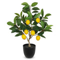 Artificial Potted Plants 19.7 inches Small Fake Lemon Tree Artificial Lemons Citrus Tree with Black Pot Faux Plants Indoor Lemon Decorations for Home,Office, Living Room Table, Desk - style: Plastic Pot