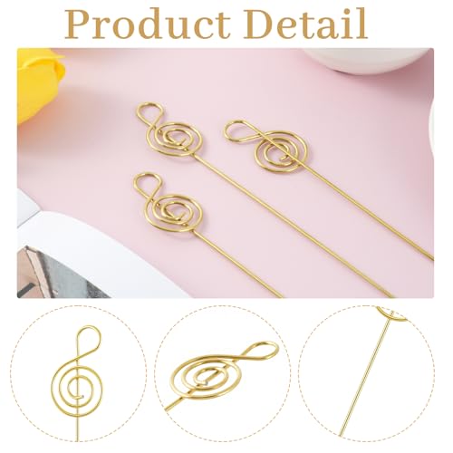 30-Pack Floral Picks Flower Bouquet Decoration Picks - 13 Inch Metal Sticks for Floral Arrangements, Wedding, Party & Craft Decor (Golden Notes) - color: Golden Notes