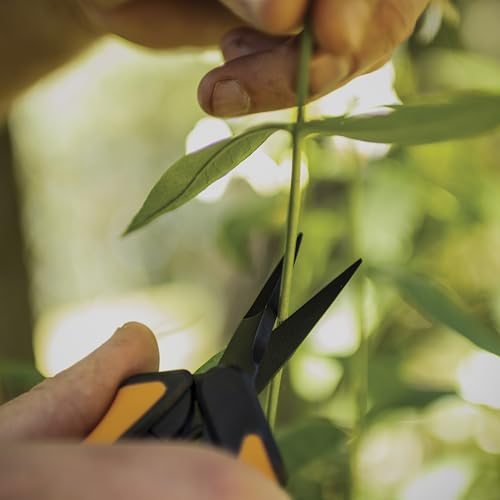 Fiskars 6" Pruning Scissors (2-Pack) for Flowers, Buds, Weeds and Small Plants, Garden Snips with Resin Resistant Nonstick Stainless Steel Blades, Gardening Trimmers with Comfortable Handle - style: Non-Stick Snips (2-Pack)