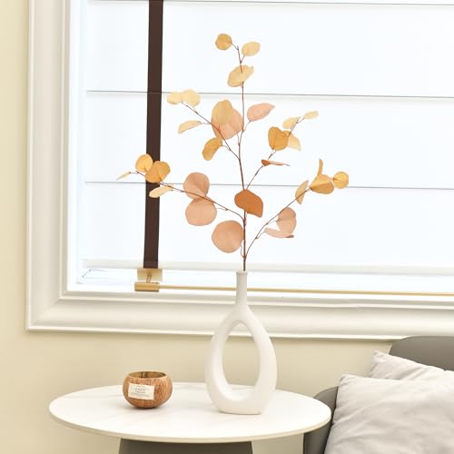 3 PCS Artificial Eucalyptus Stems Long 33" Fake Eucalyptus Leaves Branches for Vase Home Wedding Party Decorations, Champagne - color: Champagne*3