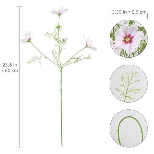 IPOPU Light Pink Daisy Silk Flowers 8Pcs Artificial Wildflowers 40 Heads Fake Cosmos Flower for Vase Wedding and Engagement Centerpiece Arrangement Room Home Decor(Light Pink) - color: Light Pink)