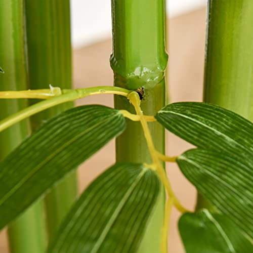 HOMCOM 4.5FT Artificial Bamboo Tree, Decorative Faux Plant in Nursery Pot for Indoor or Decor