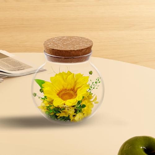 NATROSES Christmas Birthday Gifts for Women - Handmade Preserved Flowers Wish Bottle for Valentine's Day, Mother's Day, Anniversary, Home Decor (Yellow) - color: Yellow