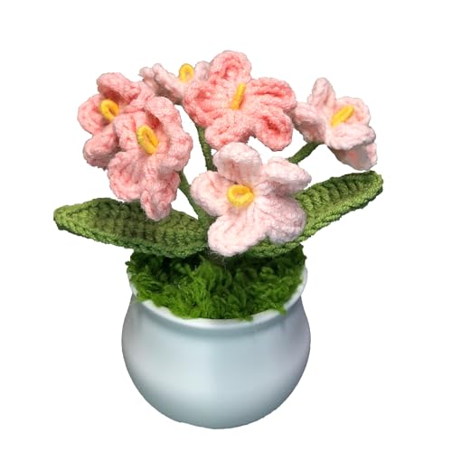 Joekaran Crochet Flowers Cute Flower for Her, Graduation Birthday Gifts for Women and Teacher, Mother, Coworkers, Valentines, Christmas, Desk Decor,Home Office Decoration(Pink Gradient Myosotis) - color: Pink Gradient Myosotis