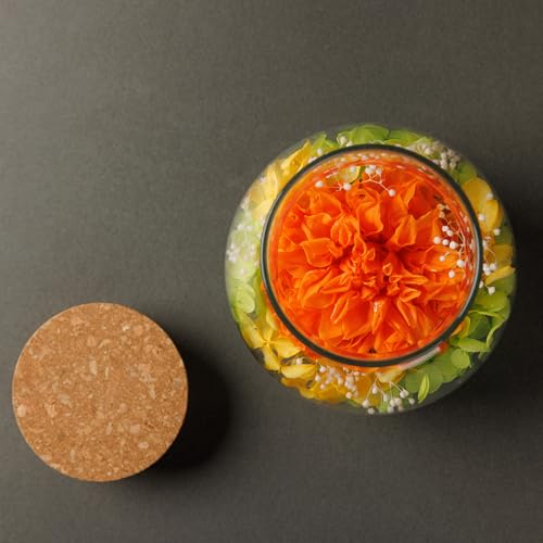 NATROSES Christmas Birthday Gifts for Women - Handmade Preserved Flowers Wish Bottle for Valentine's Day, Mother's Day, Anniversary, Home Decor (Orange) - color: Orange