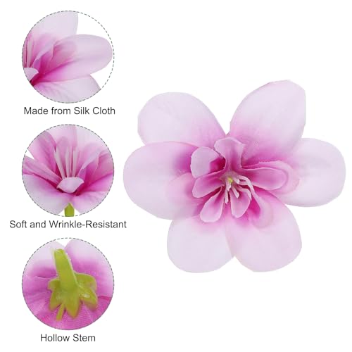 PATIKIL Artificial Orchid Petals, 24Pcs Faux Orchid Flower Head Fake Butterfly Flowers Crafts for Home Wedding Decoration, Light Purple - color: Light Purple