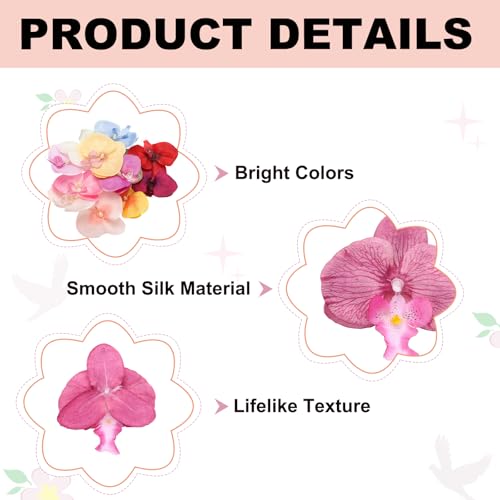 uxcell 10 Pcs Artificial Orchid Flower Heads, Fake Butterfly Orchid Heads Bulk Artificial Flowers for DIY Wedding Bouquets Centerpieces Party Home Decorations, Pink - color: Pink